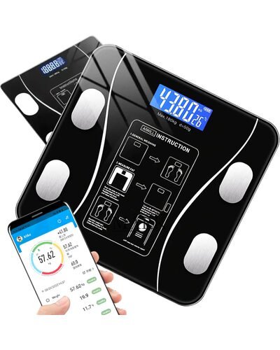 Умные напольные весы Sokany SK-19019 с Bluetooth и показателями анализа тела, Черный (4393)