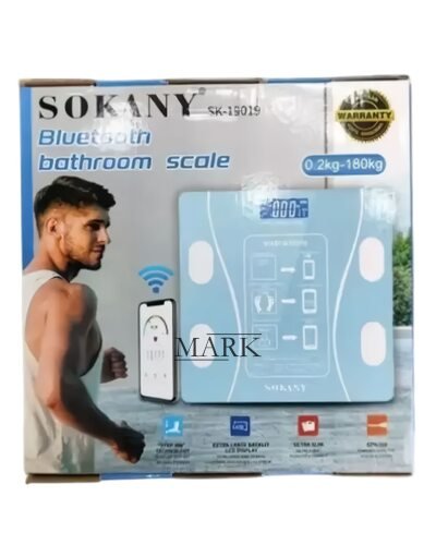 Умные напольные весы Sokany SK-19019 с Bluetooth и показателями анализа тела, Голубой (4393)