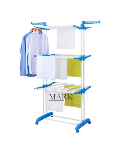 Напольная вертикльная складная сушилка-стойка для одежды Tiers Garment Rack With Wheels (MA-51)