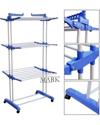 Напольная вертикльная складная сушилка-стойка для одежды Tiers Garment Rack With Wheels (MA-51)