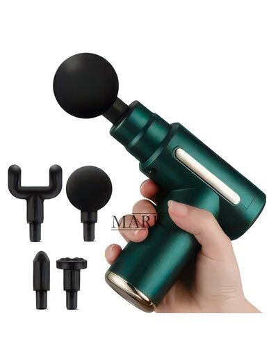 Вибрационный перфорированный аккумуляторный массажер для мышц Fascial Gun CY-720 Зеленый (YAB)