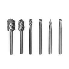 Набір твердосплавних борфрез зі швидкорізальної сталі, 6 шт. (YAB)