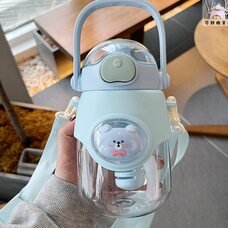 Пляшка дитяча для води пластикова Ведмедик, 820 мл., Блакитний (YAB)