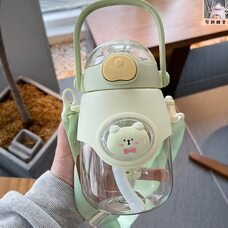 Пляшка дитяча для води пластикова Ведмедик, 820 мл., М'ятний (YAB)