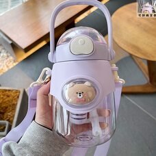 Пляшка дитяча для води пластикова Ведмедик, 820 мл., Бузковий (YAB)