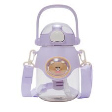 Пляшка дитяча для води пластикова Ведмедик, 820 мл., Бузковий (YAB)