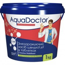 Быстрорастворимая шоковая химия для бассейнов в таблетках AquaDoctor C-60T 017509 1 кг (АТ)