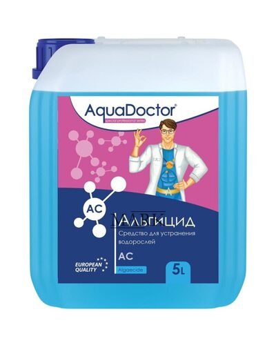 Жидкая химия для бассейна альгицид против зелени, водорослей и грибков AquaDoctor АС 001554 5л (AT)