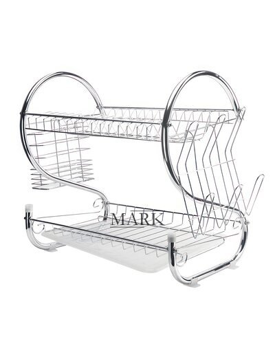 Металлическая двухуровневая сушилка для хранения и сушки посуды Kitchen Storage Rack (HA-214/AB-208)