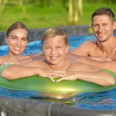 Прямокутний каркасний басейн сходи, тент, фільтр-насос у комплекті Bestway 561KG, 732 х 366 х 132 см 30045 л