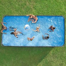 Прямокутний каркасний басейн сходи, тент, фільтр-насос у комплекті Bestway 561KG, 732 х 366 х 132 см 30045 л