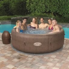 Надувне джакузі-СПА аеромасаж з підігрівом 7 місць, фільтр-насос Bestway 6001P 71*216 см 1260 л