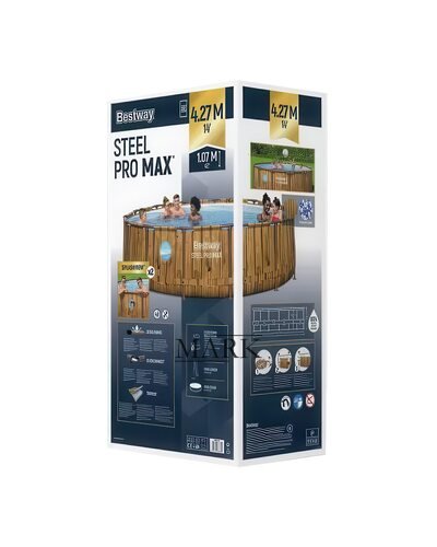 Круглый каркасный бассейн, песочный фильтр, лестница, тент Bestway 561JM 427х107 см 13030 л