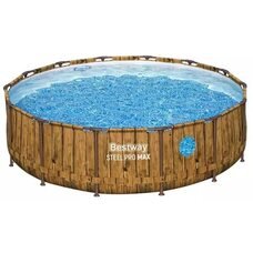 Круглий каркасний басейн, пісочний фільтр, сходи, тентBestway 561JM 427х107 см 13030 л