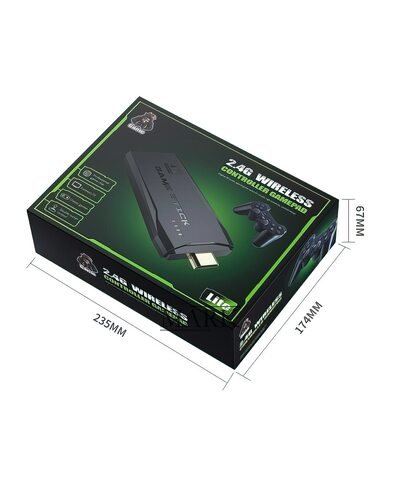 Портативная беспроводная игровая приставка-консоль Game Stick Lite 64 Gb для ТВ 4k Ultra HD 2 геймпада (626)