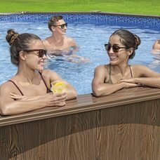 Круглий каркасний басейн з пісочним фільтром, сходи, тент, дозатор Bestway 561CS, 550 x 130 см 27221 л