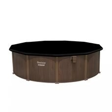 Круглий каркасний басейн з пісочним фільтром, сходи, тент, дозатор Bestway 561CU, 490 х 130 см 21490 л