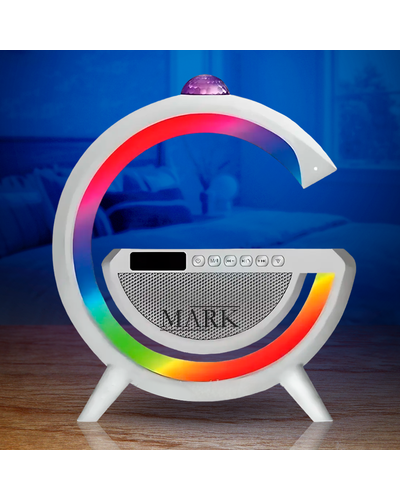 Многофункциональный ночник Bluetooth колонка 3в1 с беспроводной зарядкой RGB 2388 Rainbow (HA-36)