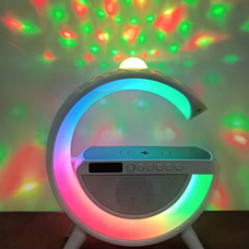 Многофункциональный ночник Bluetooth колонка 3в1 с беспроводной зарядкой RGB 2388 Rainbow (HA-36)