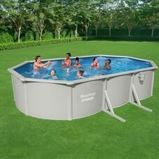 Овальний каркасний басейн із фільтром сходи тент підстилка дозатор Bestway 56369, 610x360x122 см 19229 л