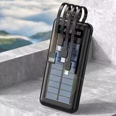 Портативний зарядний пристрій УМБ повербанк із сонячною батареєю PowerBank XGB037 10 000 mАh Чорний (H-2)