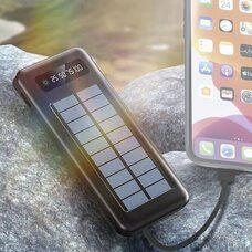 Портативний зарядний пристрій УМБ повербанк із сонячною батареєю PowerBank XGB037 10 000 mАh Чорний (H-2)