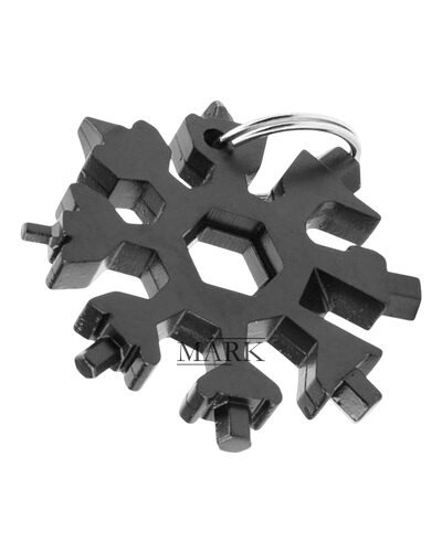 Мультитул в виде снежинки универсальный инструмент Wrench Tool 18 в 1 Черный (YAB)