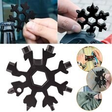 Мультитул у вигляді сніжинки універсальний інструмент Wrench Tool 18 в 1 Чорний (YAB)