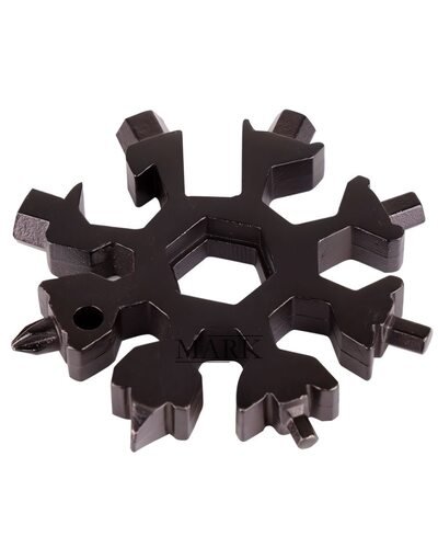 Мультитул в виде снежинки универсальный инструмент Wrench Tool 18 в 1 Черный (YAB)