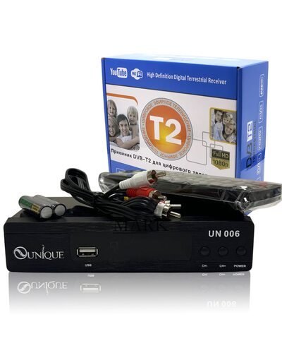 Цифровой ТВ-тюнер DVB-T2 UNIQUE U006 с функцией IPTV, YouTube и поддержкой записи (YAB)