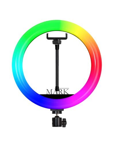 Кольцевая LED лампа RGB, 1 крепление управления на проводе, USB, 36 см (YAB)