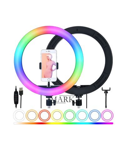 Кольцевая LED лампа RGB, 1 крепление управления на проводе, USB, 36 см (YAB)