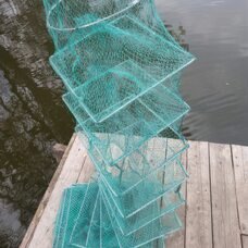 Складна кордова раколовка "Гармошка" для лову раків 8м розмір каркасу 25х40 см (КР)