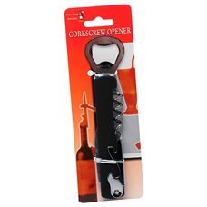 Штопор для відкривання пляшок KitchenExpert 3в1 14 см Чорний (YAB)