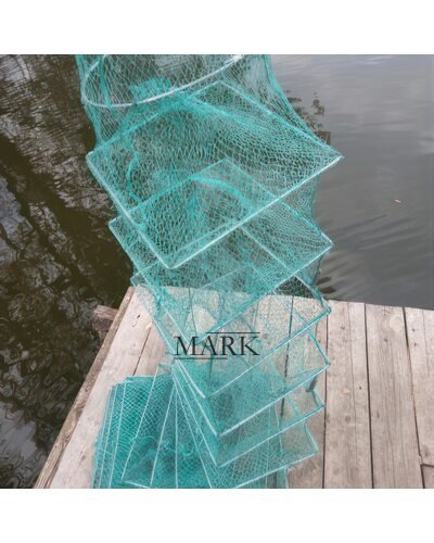 Складная кордовая раколовка "Гармошка" для ловли раков 15м размер каркаса 35х40 см (КР)