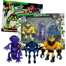 Детские игрушечные коллекционные светящиеся фигурки G15995/0843А-18 3 BEN10 5 серии - Ион+Хамелеон+Чоксквоч (NI)