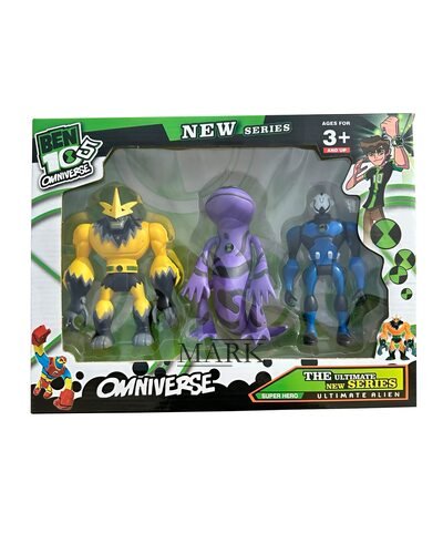 Детские игрушечные коллекционные светящиеся фигурки G15995/0843А-18 3 BEN10 5 серии - Ион+Хамелеон+Чоксквоч (NI)