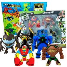 Детские игрушечные коллекционные светящиеся фигурки G16003/0844А-8 BEN10 5 серии - Краб+Энергия+Блокс+Звезда+Ител (NI)