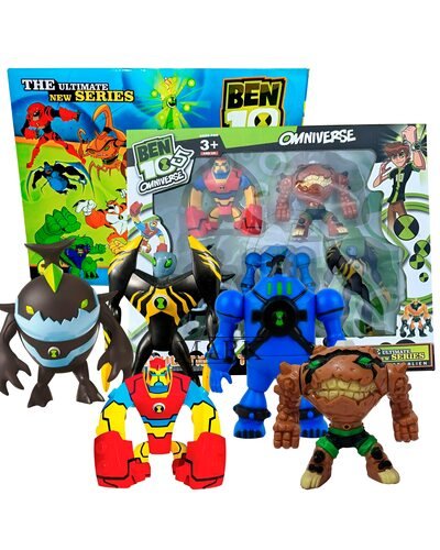 Детские игрушечные коллекционные светящиеся фигурки G16003/0844А-8 BEN10 5 серии - Краб+Энергия+Блокс+Звезда+Ител (NI)