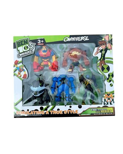 Детские игрушечные коллекционные светящиеся фигурки G16003/0844А-8 BEN10 5 серии - Краб+Энергия+Блокс+Звезда+Ител (NI)
