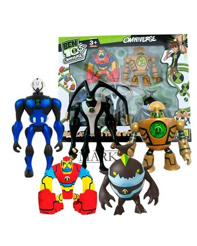 Детские игрушечные светящиеся фигурки G16001/0844А-6 BEN10 5 серии - Ион+Часовой механизм+Фитбек+Блокс+Ител (NI)
