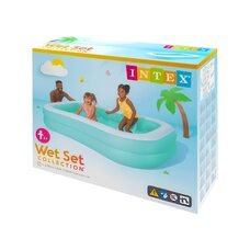 Дитячий надувний басейн Intex 57181 229х147х46см 519 л Бірюзовий