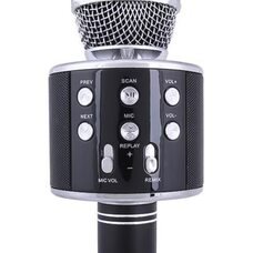 Беспроводной Bluetooth Караоке-микрофон WS-858 Bluetooth USB, AUX FM Черный (HA-50)