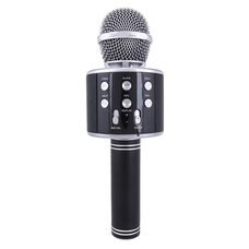 Беспроводной Bluetooth Караоке-микрофон WS-858 Bluetooth USB, AUX FM Черный (HA-50)