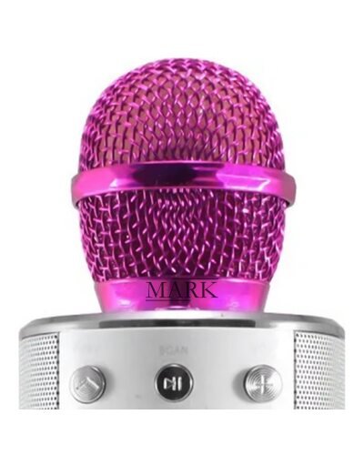 Беспроводной Bluetooth Караоке-микрофон WS-858 Bluetooth USB, AUX FM Розовый (HA-50)