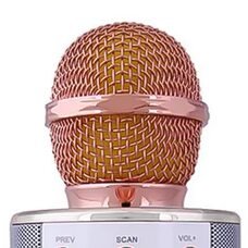 Беспроводной Bluetooth Караоке-микрофон WS-858 Bluetooth USB, AUX FM Розовое золото (HA-50)