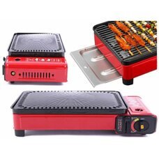 Туристичний портативний газовий гриль-барбекю для кемпінг 2в1 у кейсі (JS)