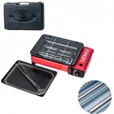 Туристичний портативний газовий гриль-барбекю для кемпінг 2в1 у кейсі (JS)