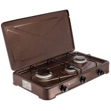 Портативна газова плита з кришкою на 3 конфорки YUCEL O-300-LPG-BROWN (JS)