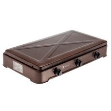 Портативна газова плита з кришкою на 3 конфорки YUCEL O-300-LPG-BROWN (JS)